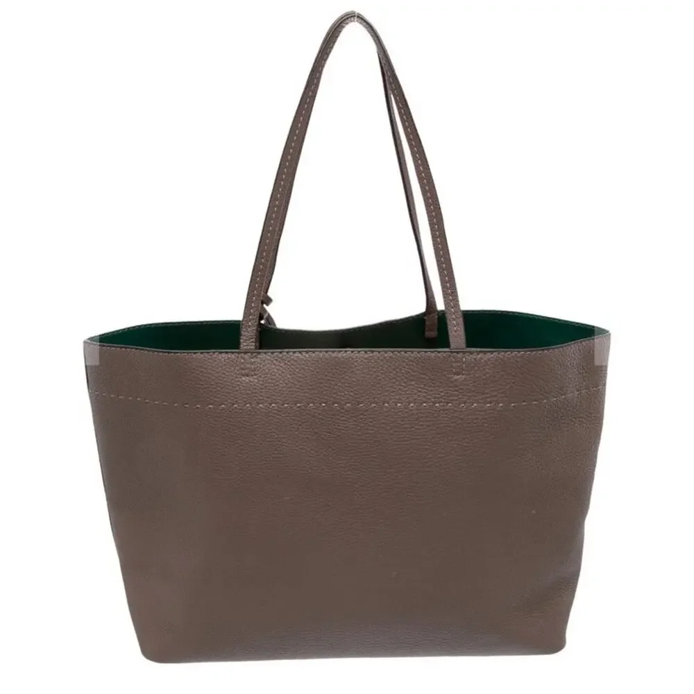 Tory Burch McGraw Granulated Leather Tote Bag - French gray (Excellent Cond)